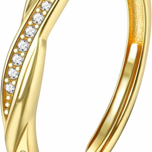 JeweBella Bague Femme en Argent 925 Réglable