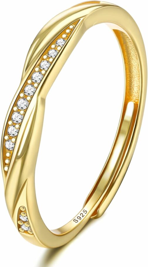 JeweBella Bague Femme en Argent 925 Réglable